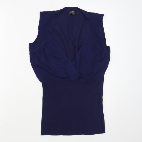Alexon Womens Blue V-Neck Viscose Pullover Jumper Size L