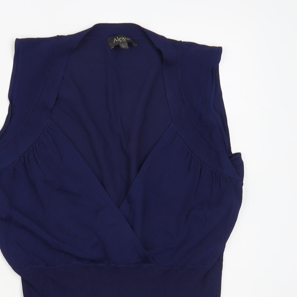 Alexon Womens Blue V-Neck Viscose Pullover Jumper Size L