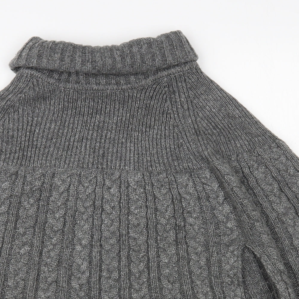 TU Womens Grey Overcoat Poncho One Size