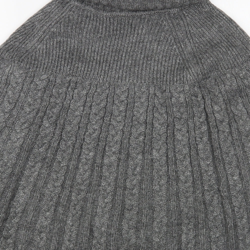 TU Womens Grey Overcoat Poncho One Size