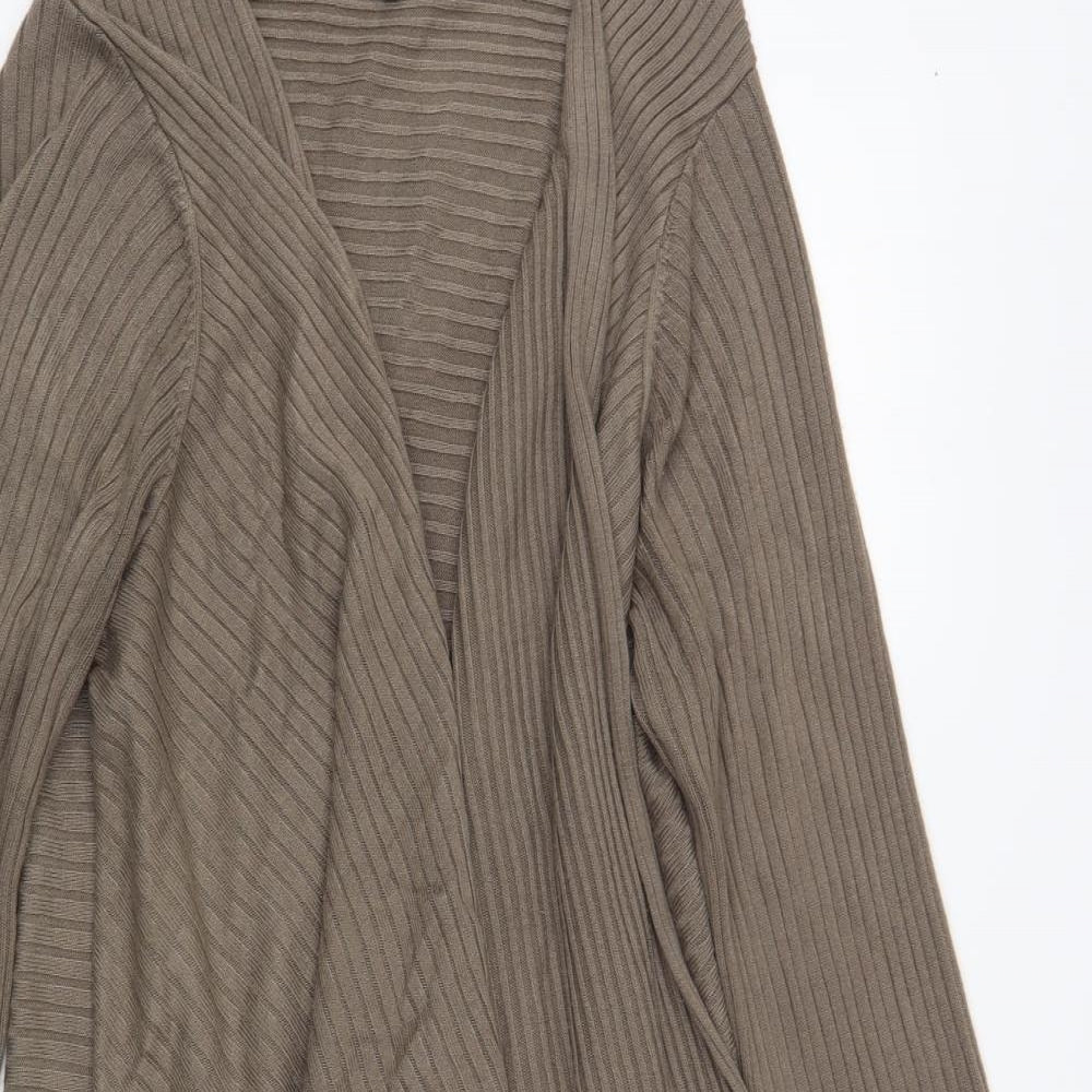 Papaya Womens Brown V-Neck Acrylic Cardigan Jumper Size 18