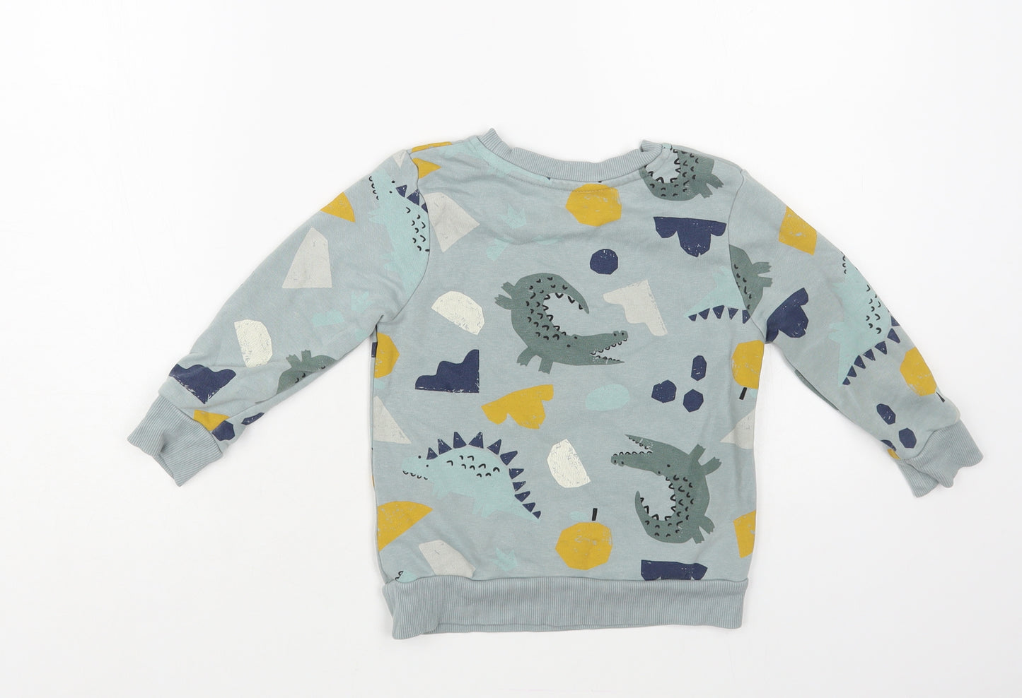George Boys Green Geometric Cotton Pullover Sweatshirt Size 2-3 Years Pullover - Crocodile Print