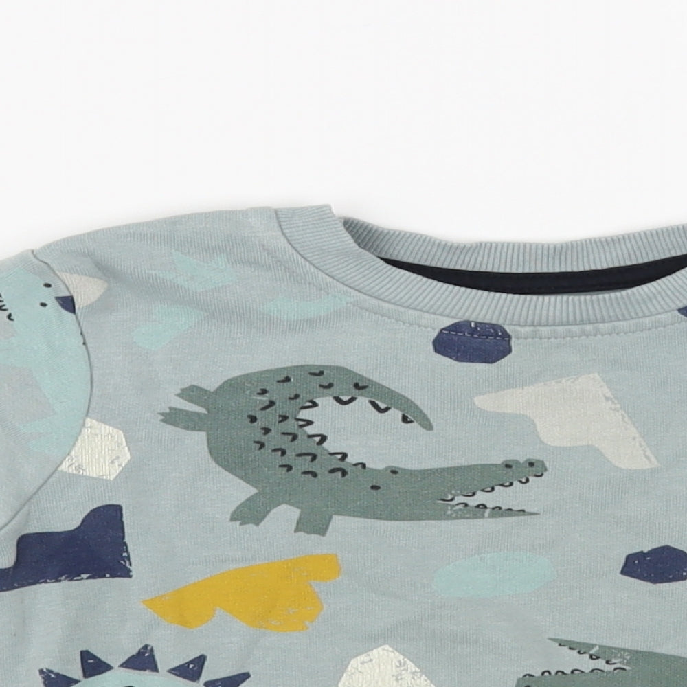 George Boys Green Geometric Cotton Pullover Sweatshirt Size 2-3 Years Pullover - Crocodile Print