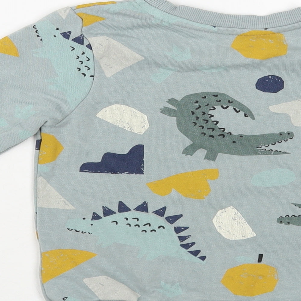 George Boys Green Geometric Cotton Pullover Sweatshirt Size 2-3 Years Pullover - Crocodile Print