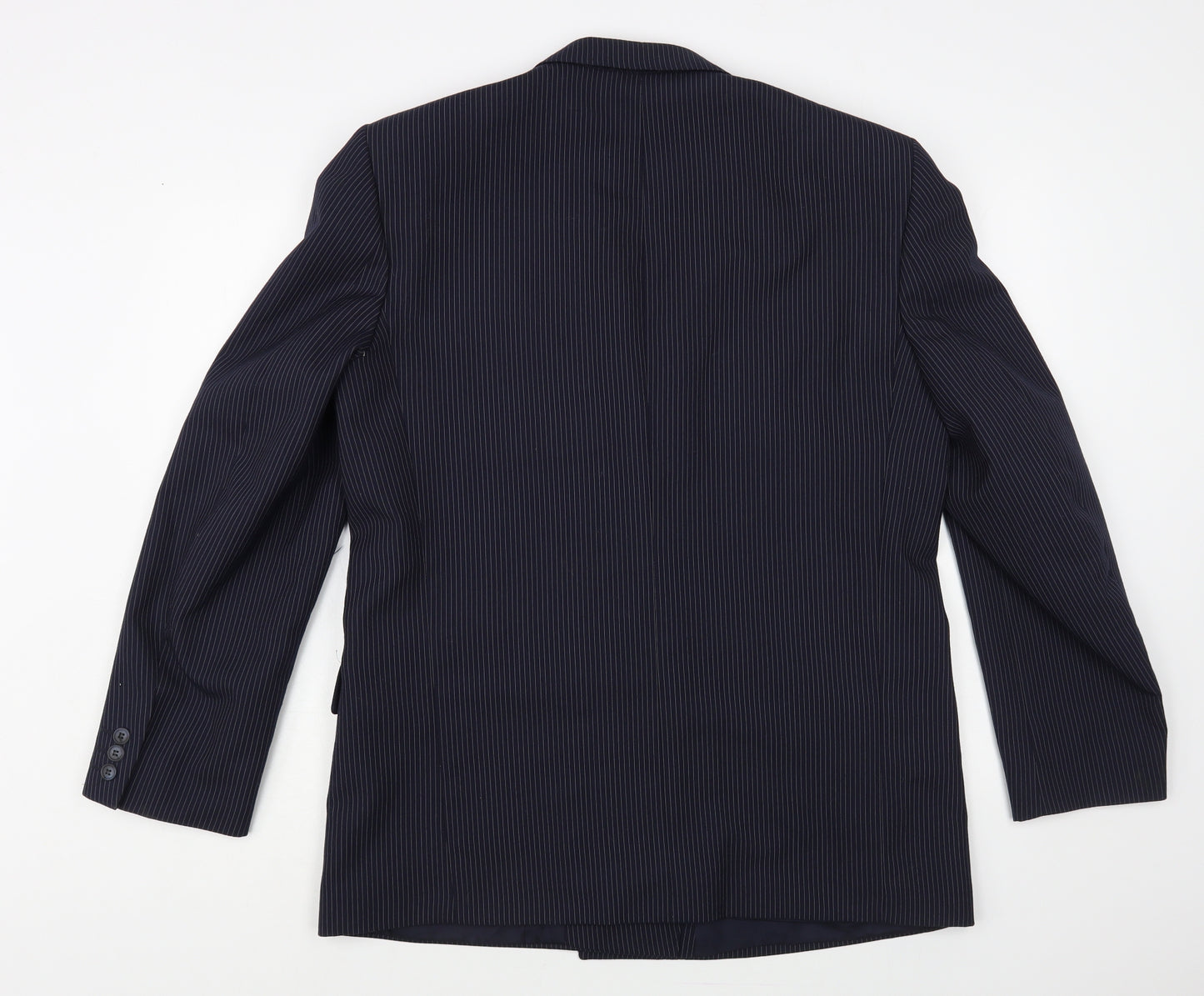Ricardo Mens Blue Striped Jacket Blazer Size 40 Button