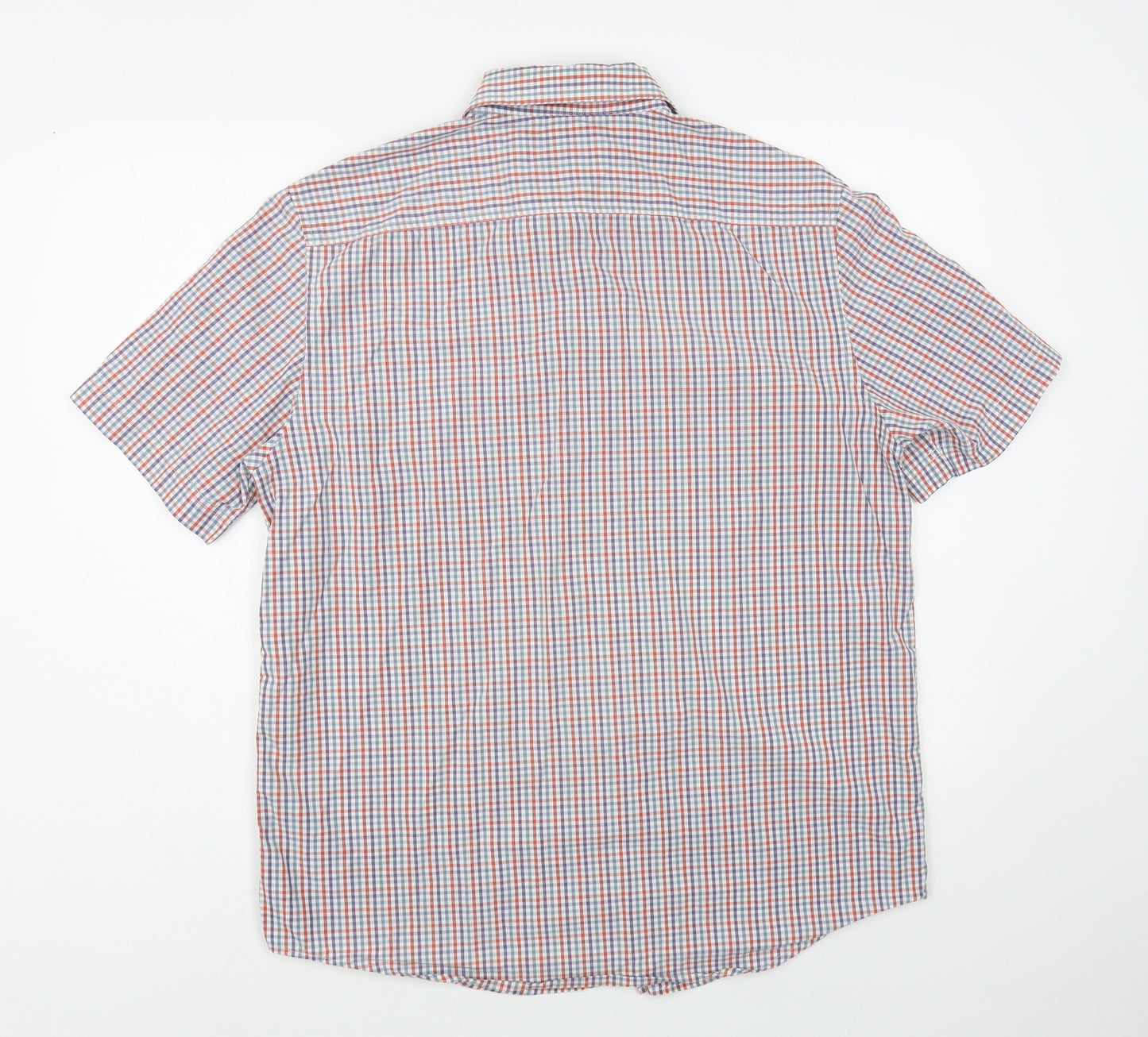 F&F Mens Multicoloured Check Cotton Button-Up Size M Collared Button