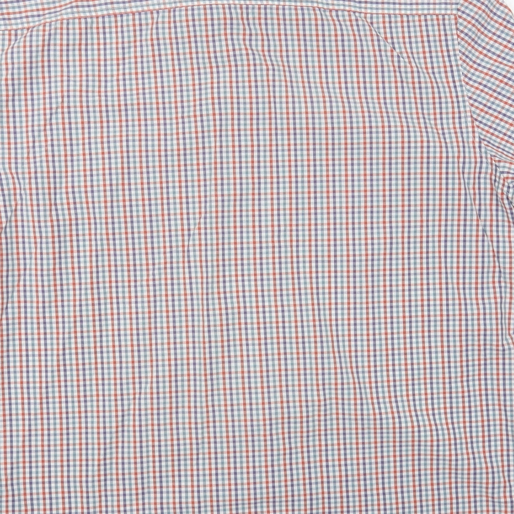 F&F Mens Multicoloured Check Cotton Button-Up Size M Collared Button