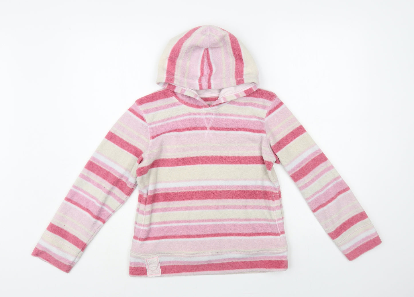 NEXT Girls Pink Striped Polyester Pullover Hoodie Size 10 Years Pullover