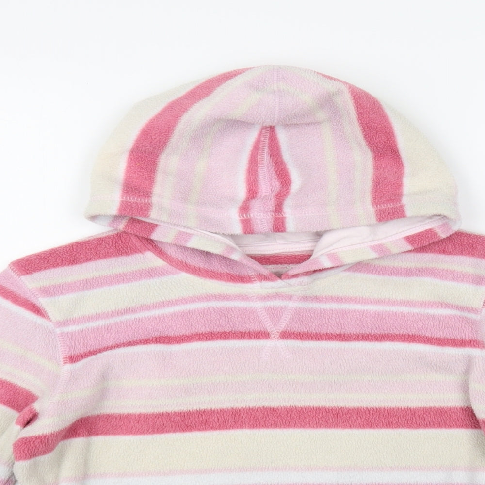 NEXT Girls Pink Striped Polyester Pullover Hoodie Size 10 Years Pullover