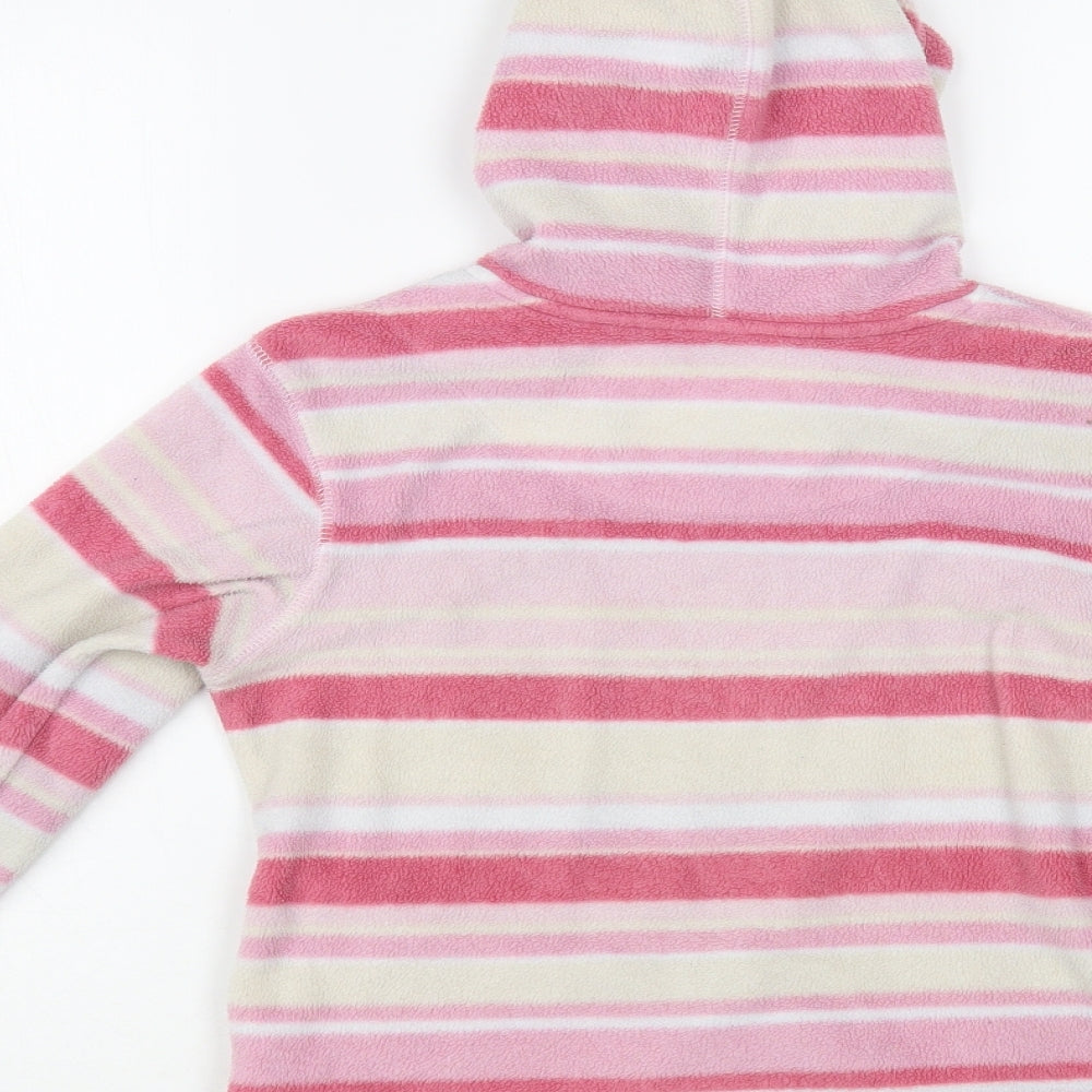NEXT Girls Pink Striped Polyester Pullover Hoodie Size 10 Years Pullover