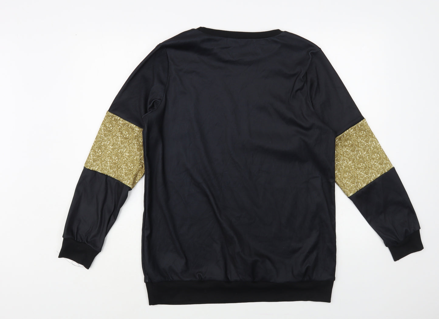 ChicMe Womens Black Polyester Pullover Sweatshirt Size M Pullover - Christmas