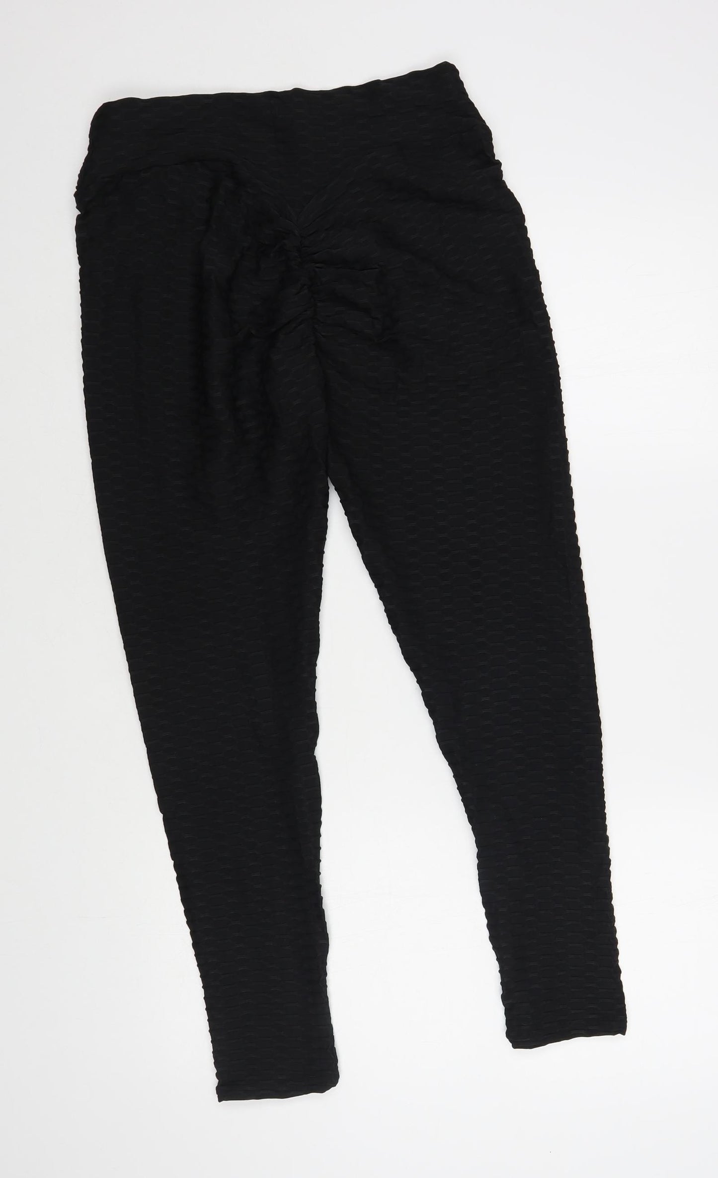 Preworn Womens Black Polyester Compression Leggings Size L L28 in Regular