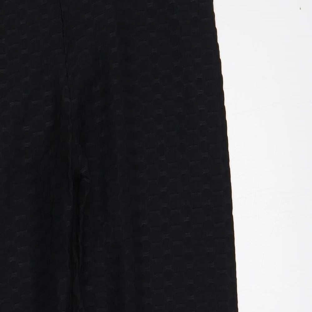 Preworn Womens Black Polyester Compression Leggings Size L L28 in Regular