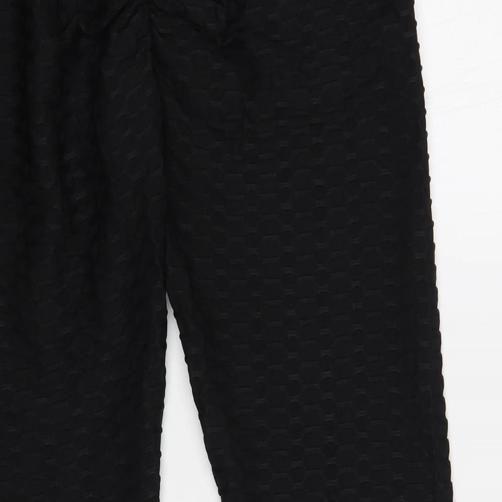Preworn Womens Black Polyester Compression Leggings Size L L28 in Regular