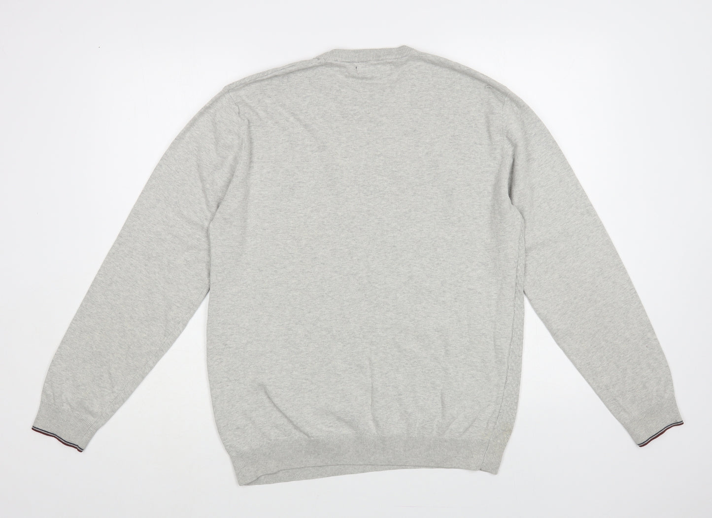 Matalan Mens Grey Crew Neck Cotton Pullover Jumper Size M