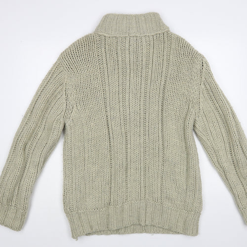 NEXT Mens Beige High Neck Acrylic Pullover Jumper Size L