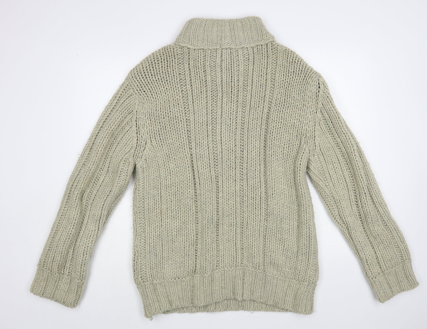NEXT Mens Beige High Neck Acrylic Pullover Jumper Size L
