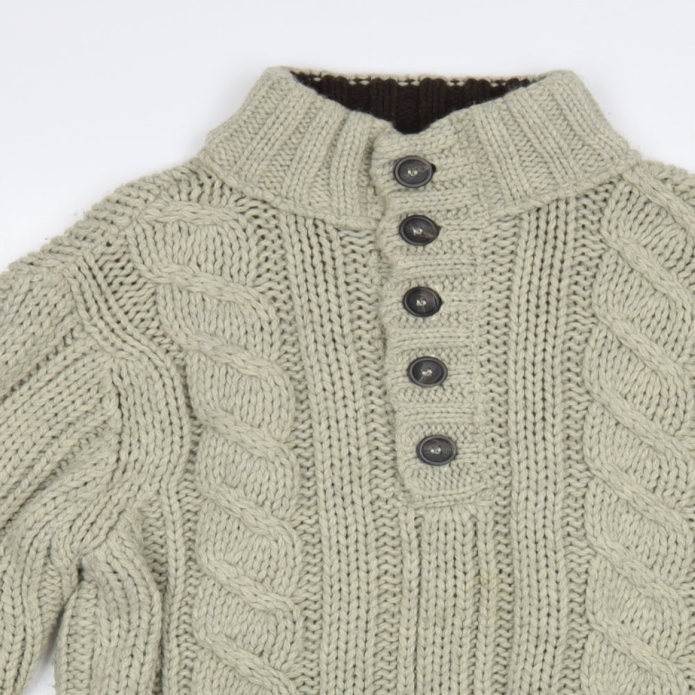 NEXT Mens Beige High Neck Acrylic Pullover Jumper Size L