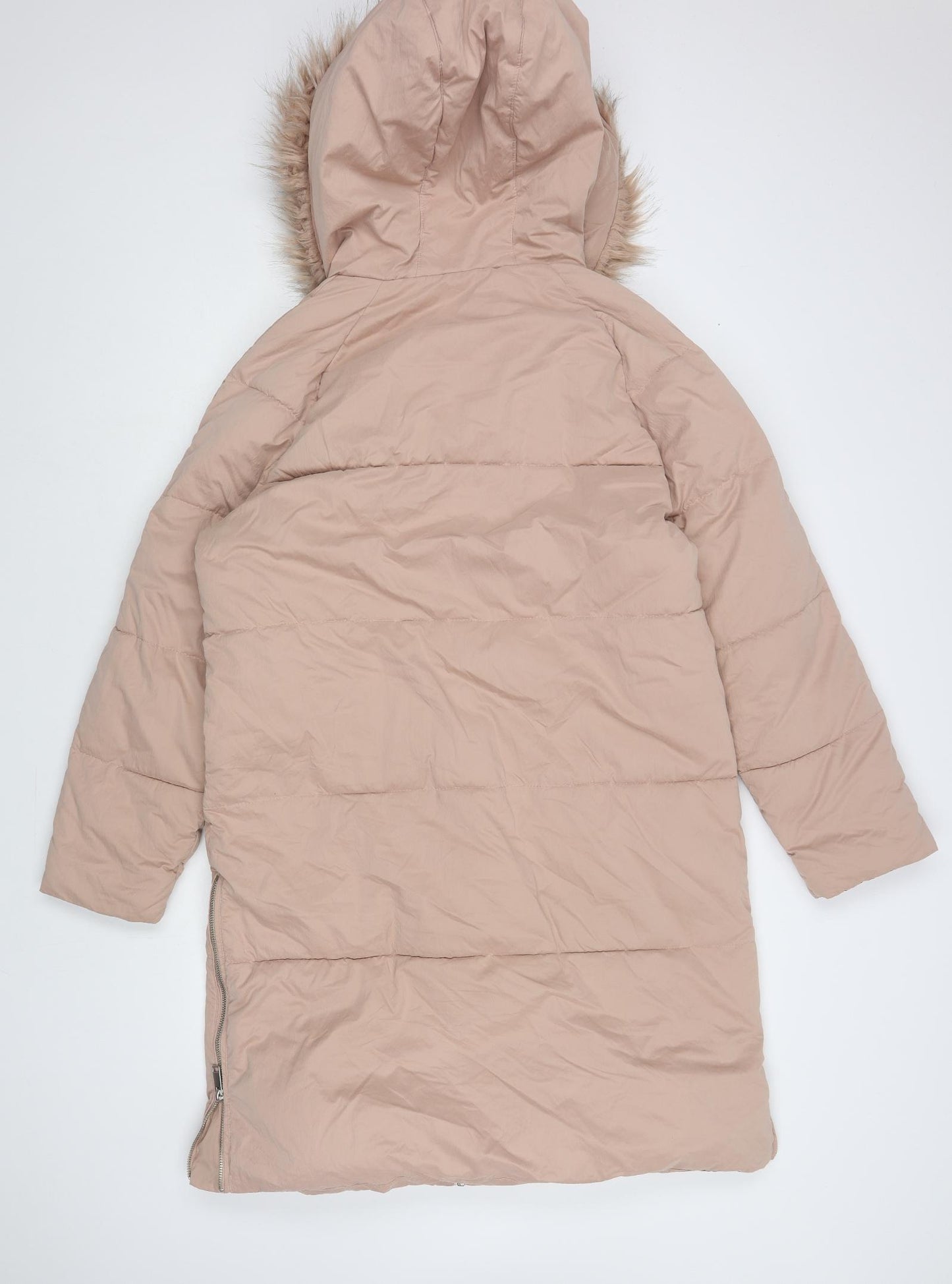 George Womens Pink Puffer Jacket Coat Size M Zip