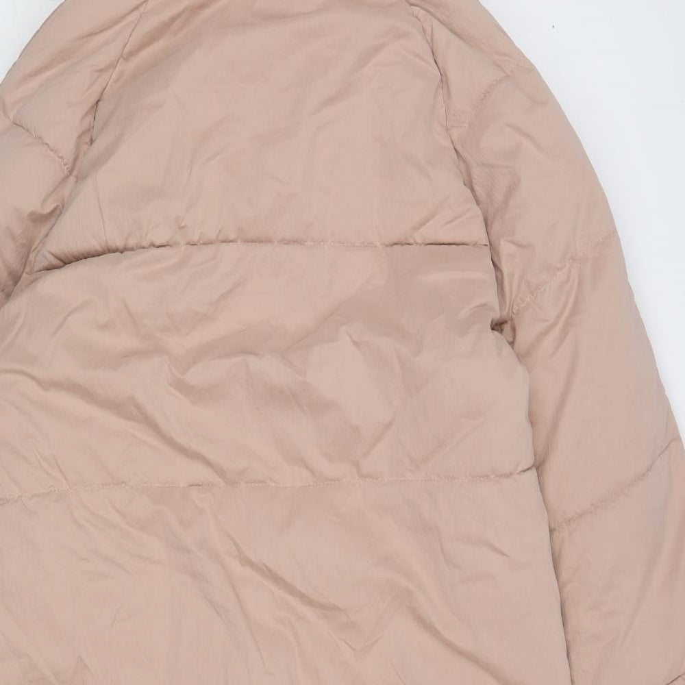 George Womens Pink Puffer Jacket Coat Size M Zip