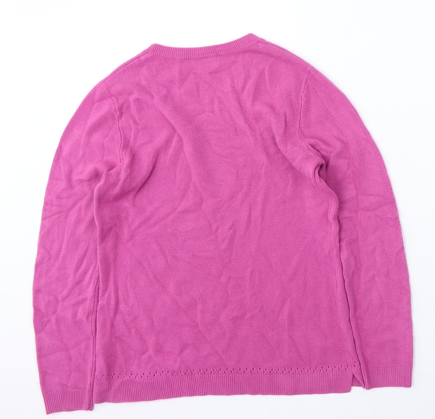 Papaya Womens Purple Round Neck Acrylic Pullover Jumper Size 12