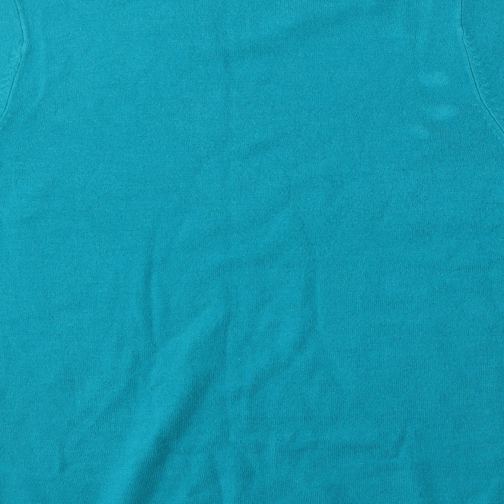 BHS Womens Blue Round Neck Acrylic Pullover Jumper Size 12