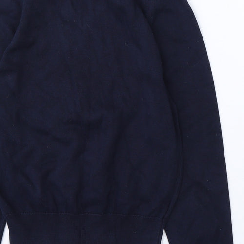 Trutex Womens Blue V-Neck Cotton Pullover Jumper Size XS