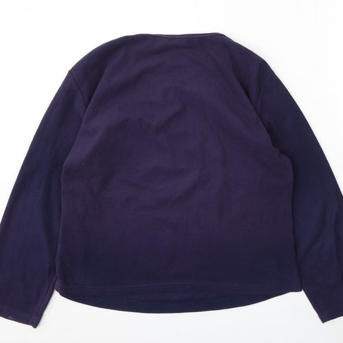Indigo Womens Blue V-Neck Polyester Pullover Jumper Size 14