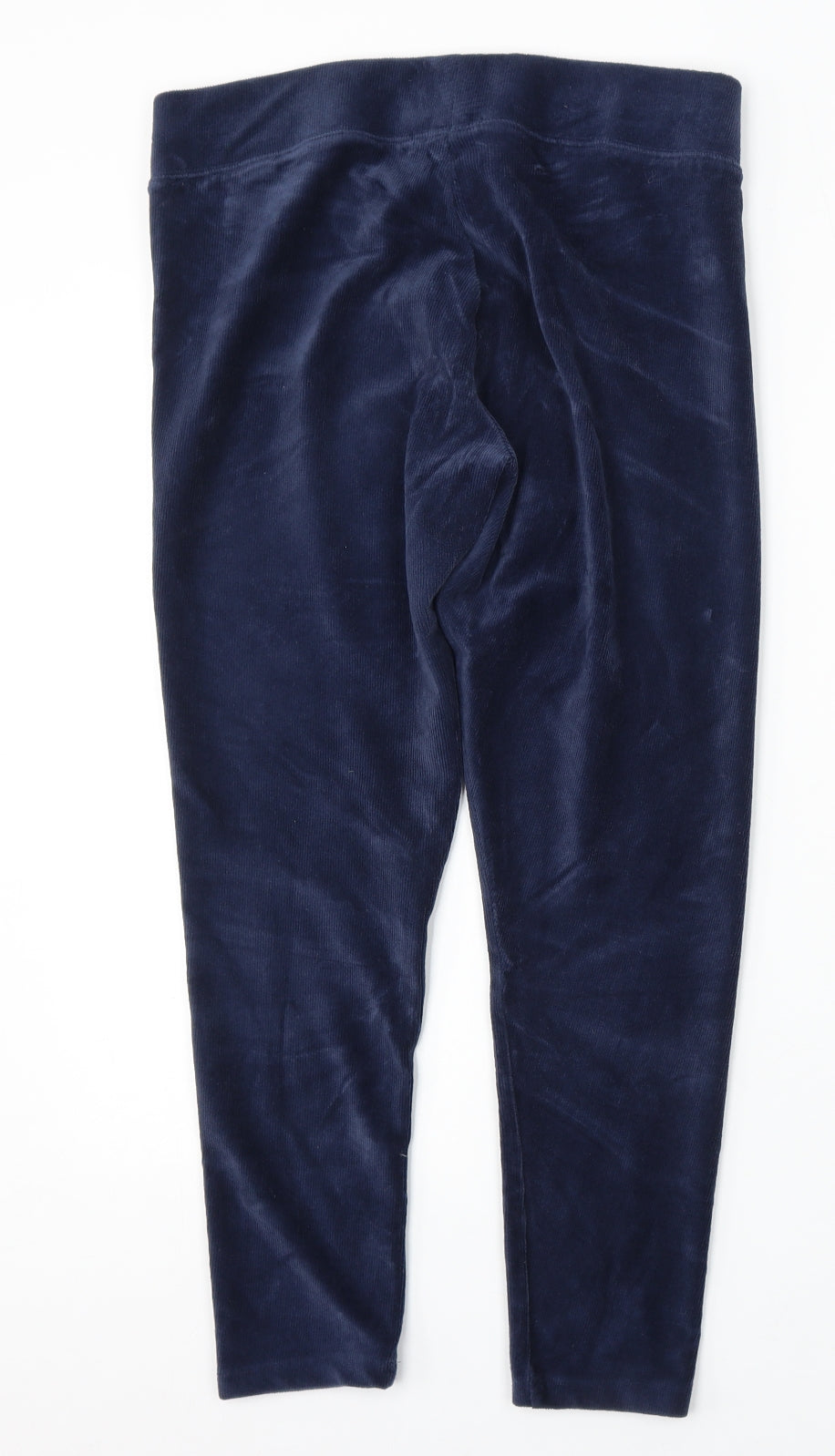 Marks and Spencer Womens Blue Cotton Jogger Trousers Size 14 L25 in Regular