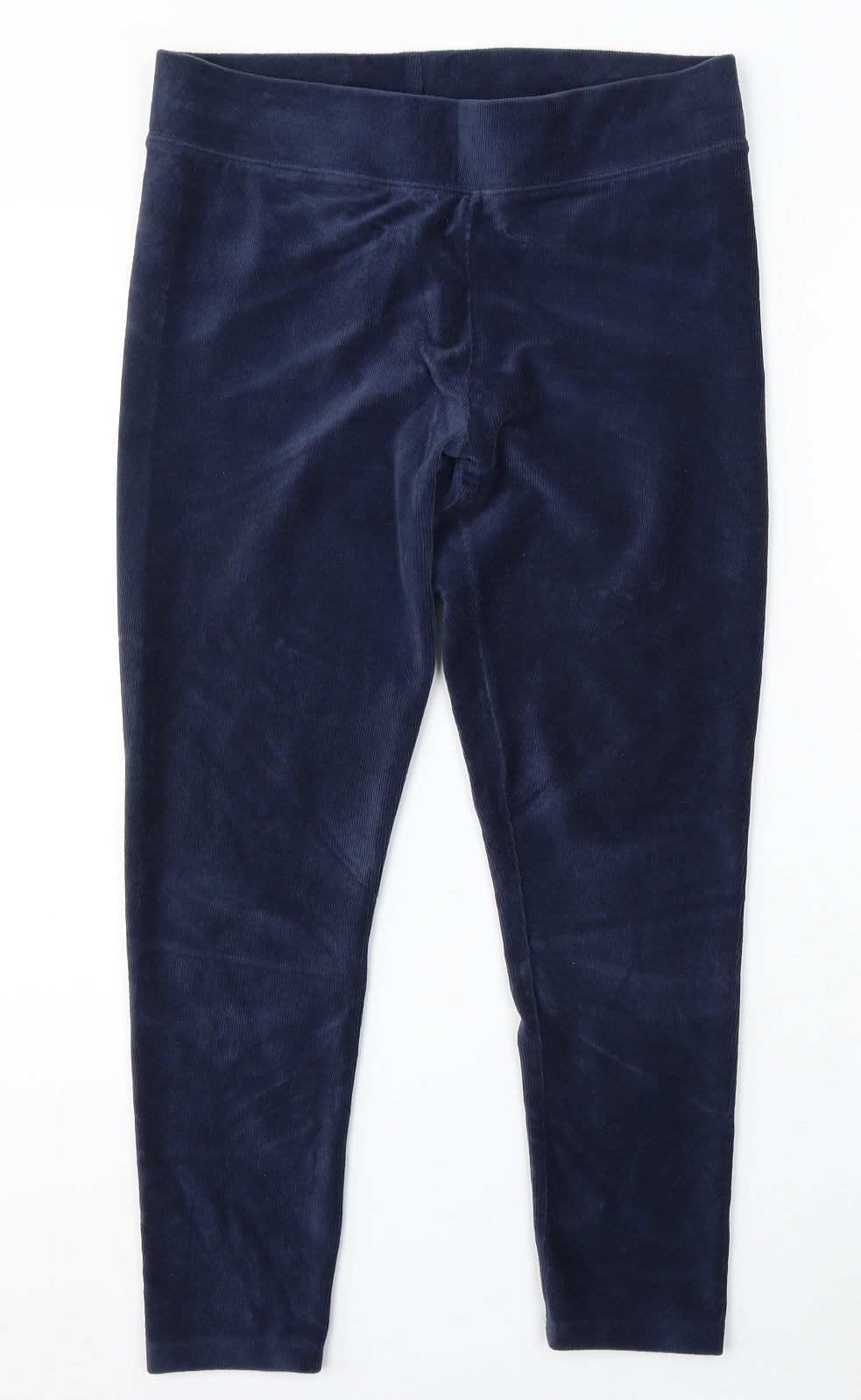 Marks and Spencer Womens Blue Cotton Jogger Trousers Size 14 L25 in Regular
