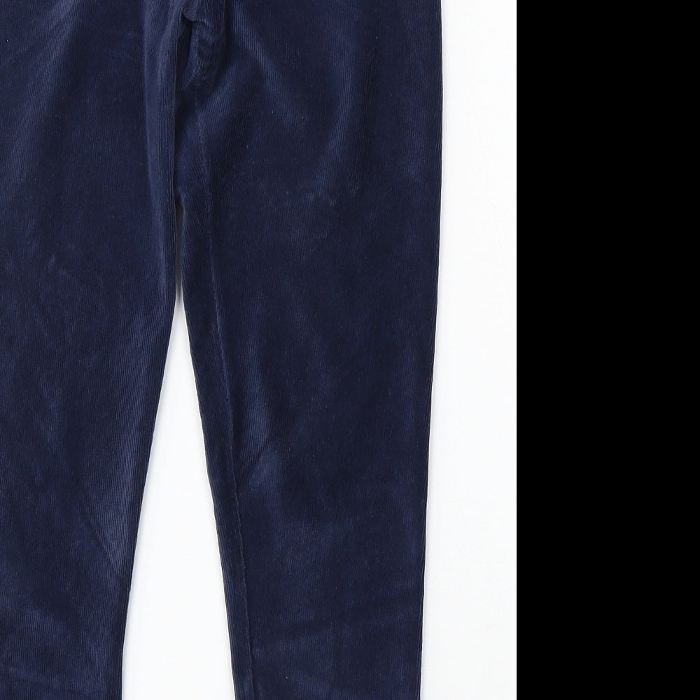 Marks and Spencer Womens Blue Cotton Jogger Trousers Size 14 L25 in Regular