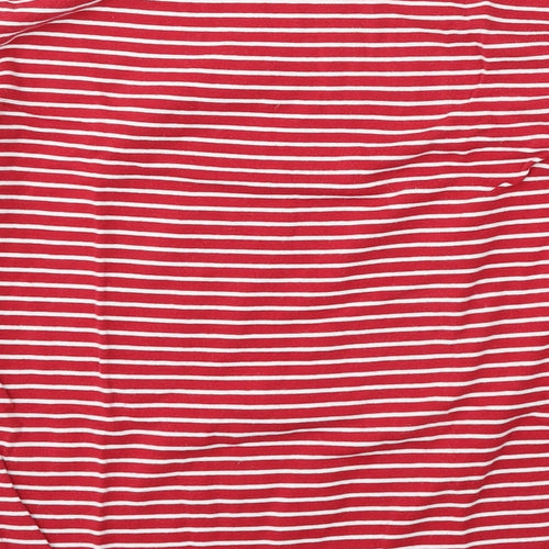 Intuition Womens Red Round Neck Striped Cotton Pullover Jumper Size 16