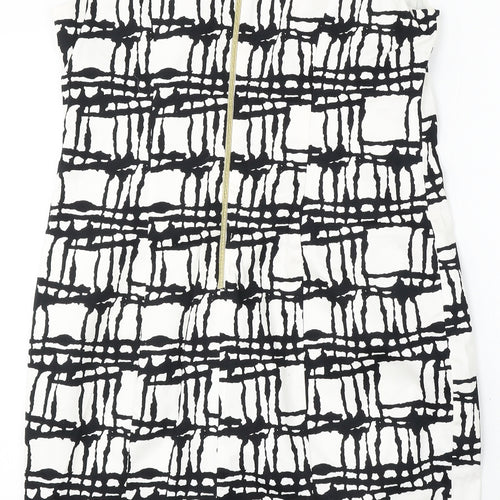 TU Womens Multicoloured Geometric Cotton Pencil Dress Size 16 Round Neck