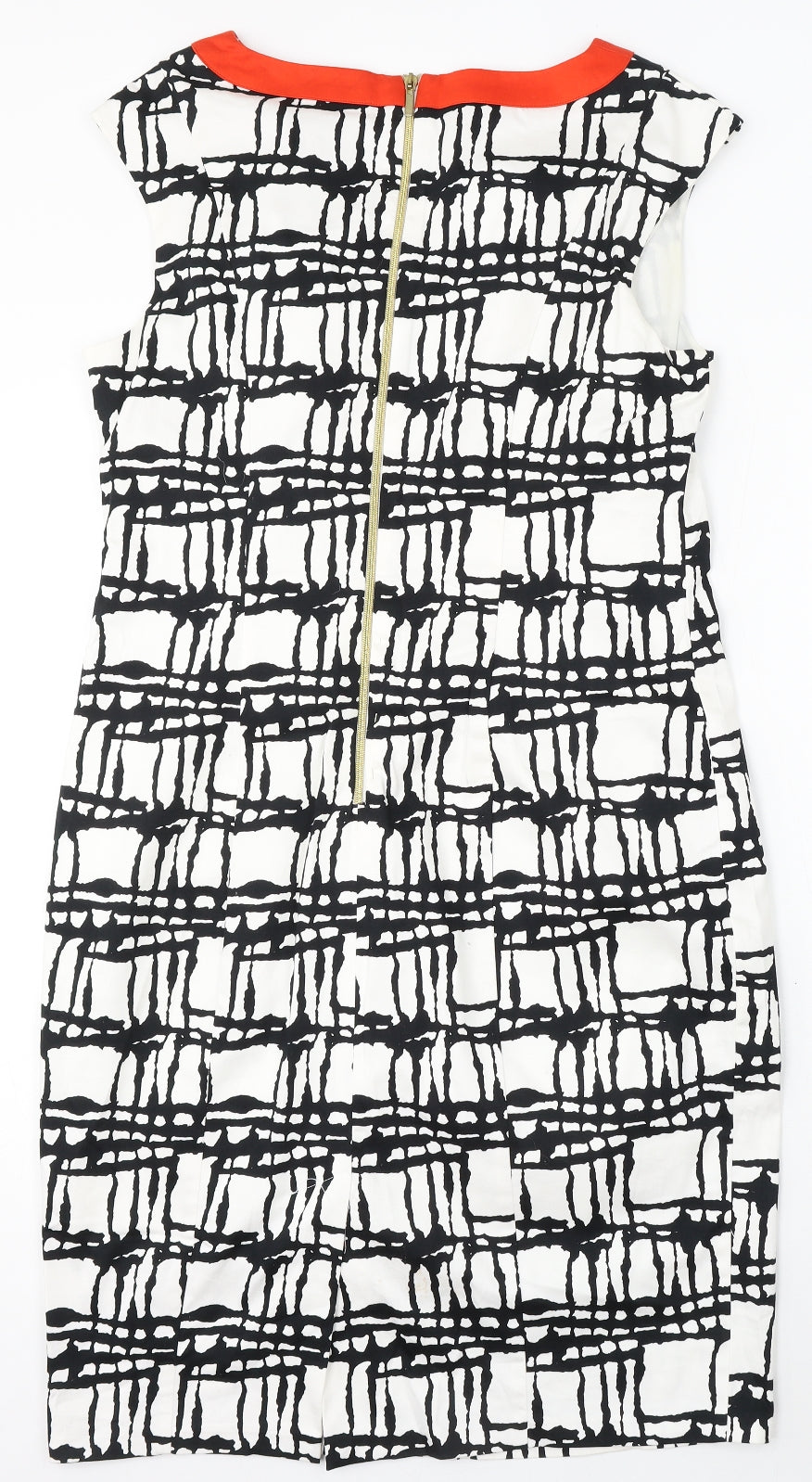 TU Womens Multicoloured Geometric Cotton Pencil Dress Size 16 Round Neck