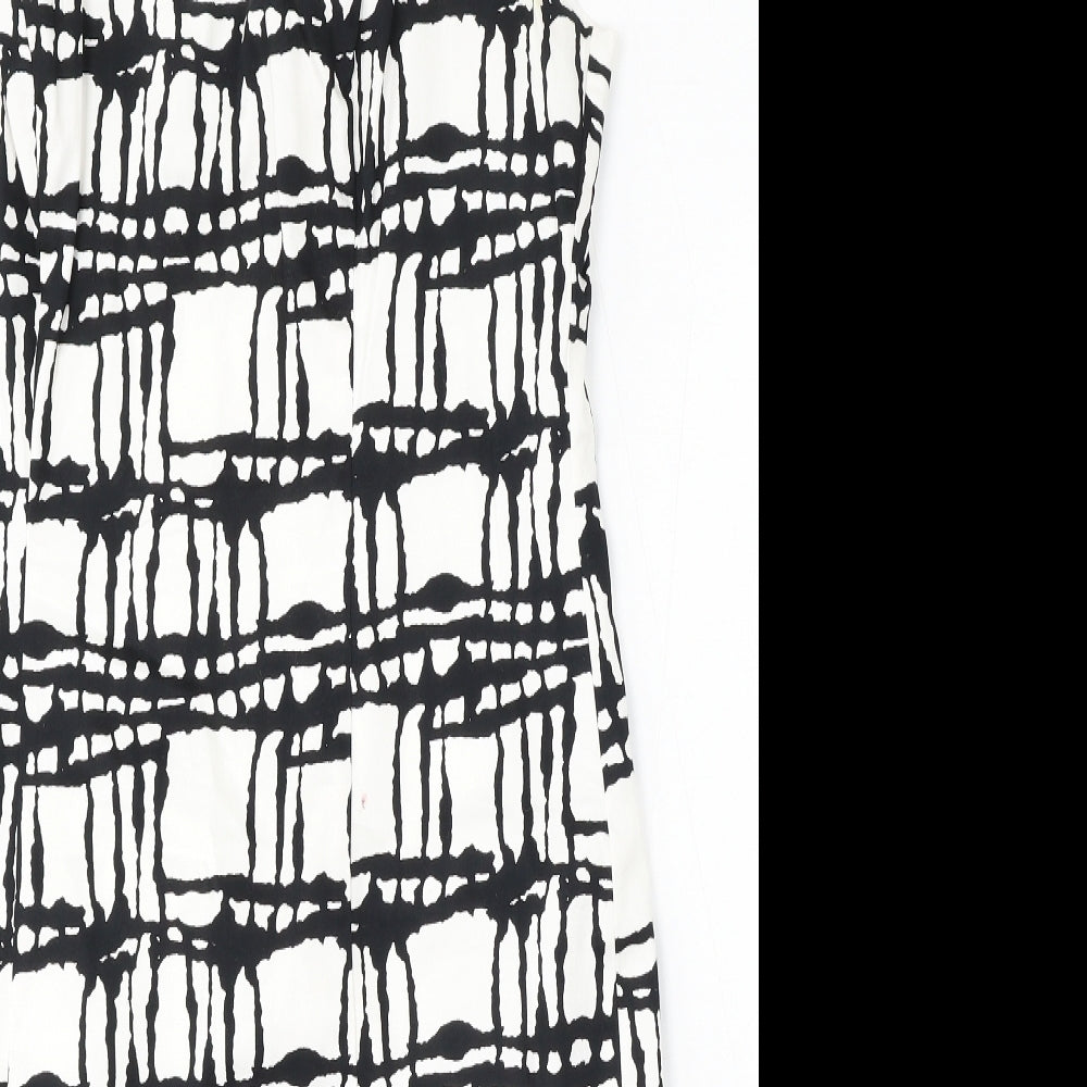 TU Womens Multicoloured Geometric Cotton Pencil Dress Size 16 Round Neck