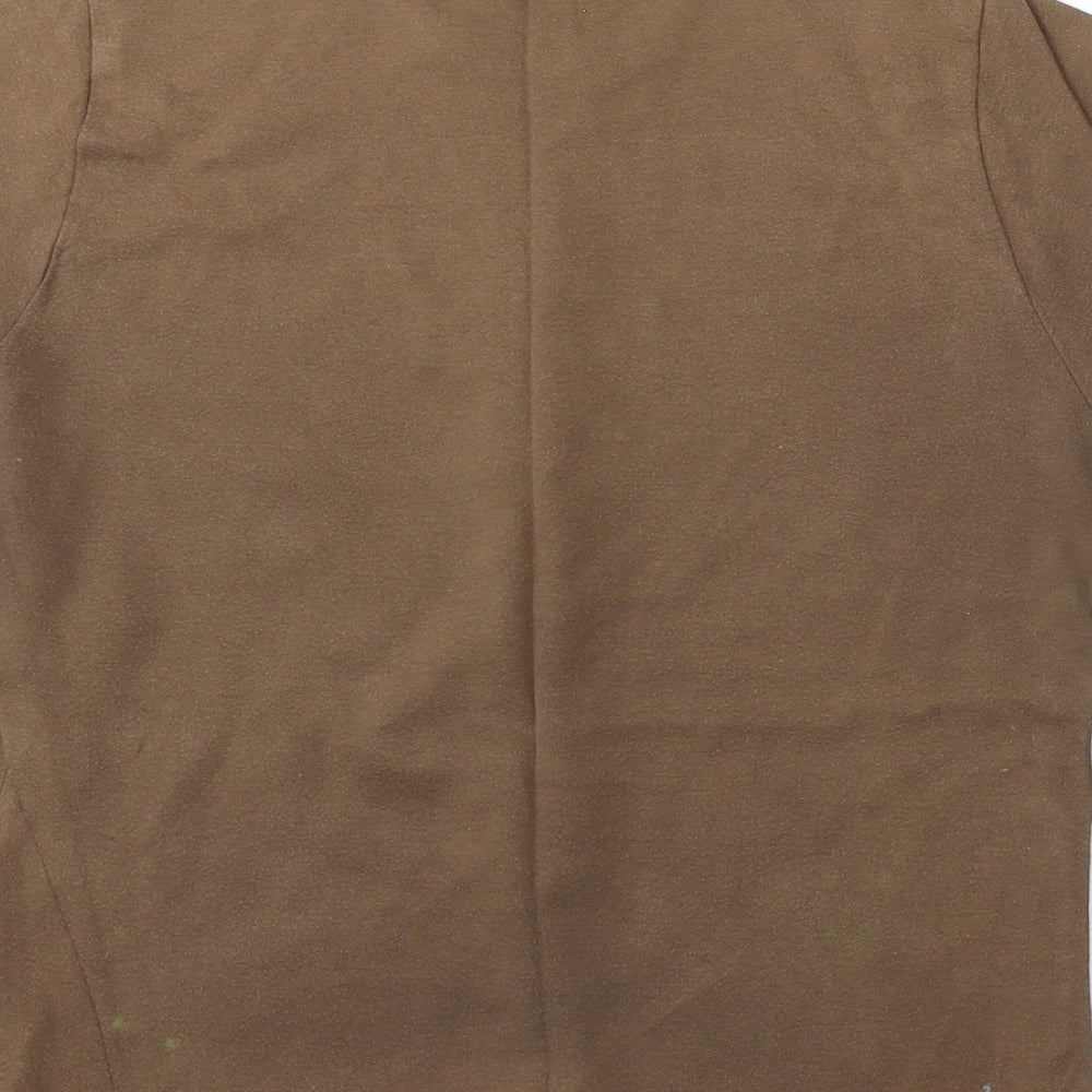 EWM Womens Brown Cotton Basic T-Shirt Size M Round Neck