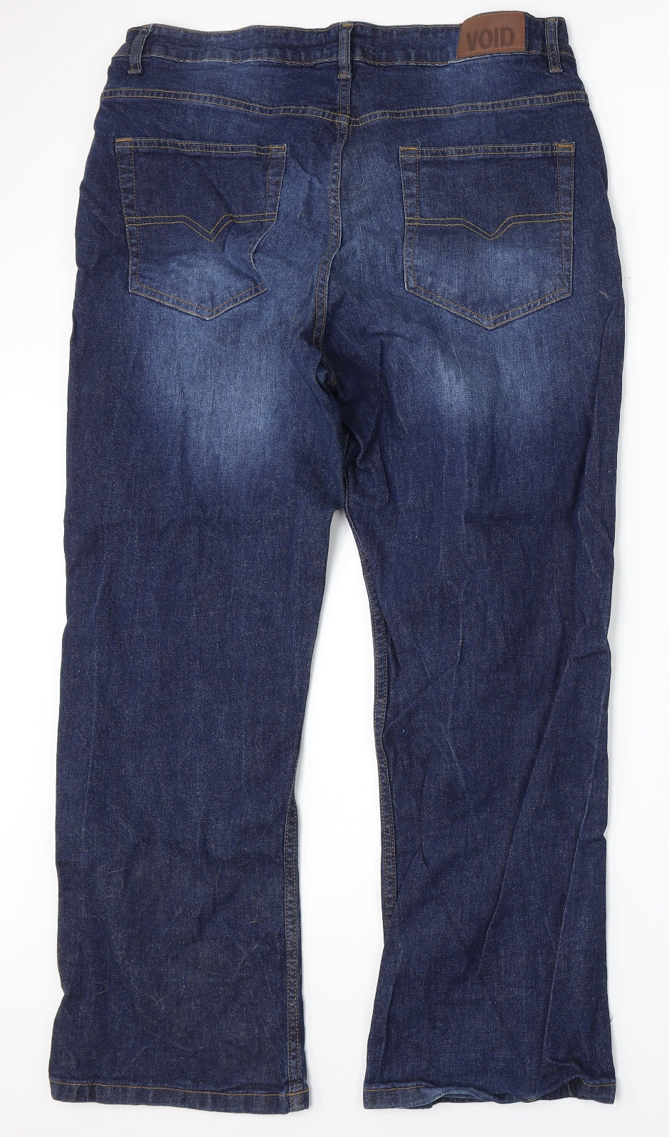 Void Mens Blue Cotton Straight Jeans Size 36 L30 in Regular Button