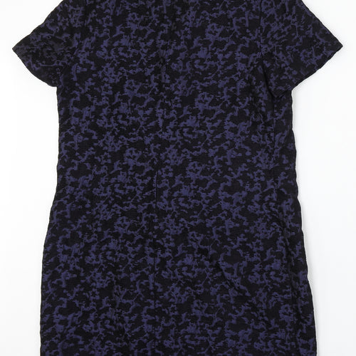 F&F Womens Purple Geometric Polyester Sheath Size 14 Round Neck
