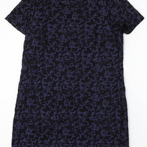 F&F Womens Purple Geometric Polyester Sheath Size 14 Round Neck