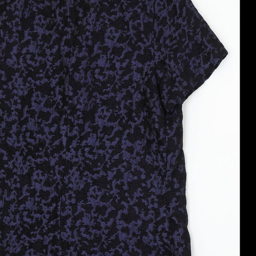 F&F Womens Purple Geometric Polyester Sheath Size 14 Round Neck