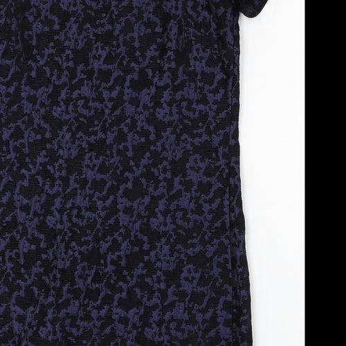 F&F Womens Purple Geometric Polyester Sheath Size 14 Round Neck