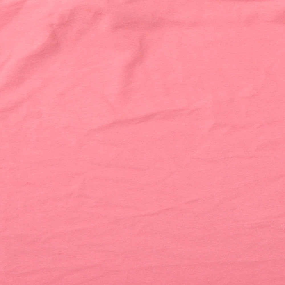 adidas Womens Pink Polyester Basic T-Shirt Size L Round Neck