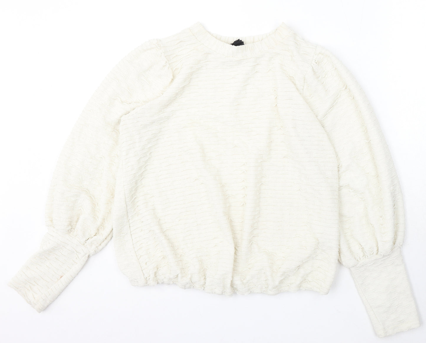 River Island Womens Ivory Round Neck Polyester Pullover Jumper Size 16