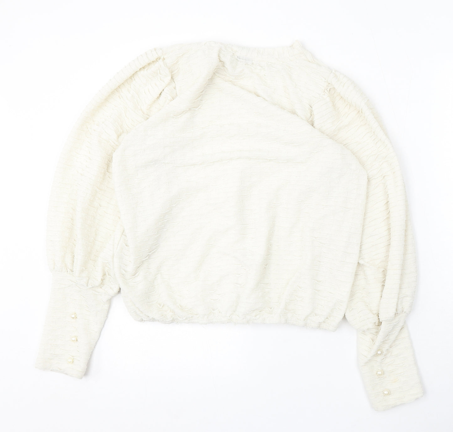 River Island Womens Ivory Round Neck Polyester Pullover Jumper Size 16