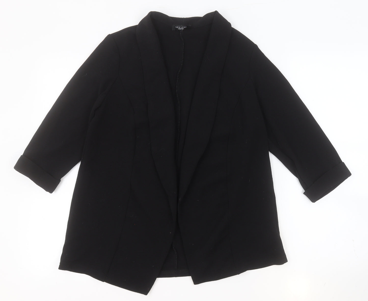 New Look Womens Black V-Neck Polyester Cardigan Jumper Size 18