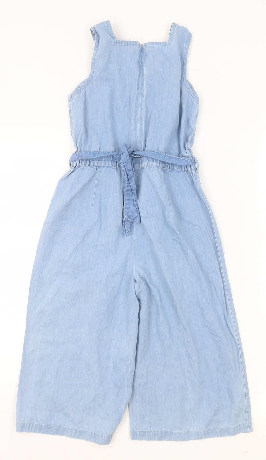 Marks and Spencer Girls Blue Cotton Playsuit One-Piece Size 8-9 Years
