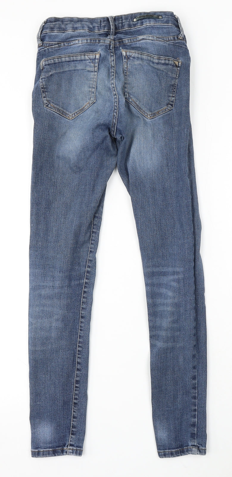 River Island Womens Blue Cotton Skinny Jeans Size 6 L29 in Regular Button