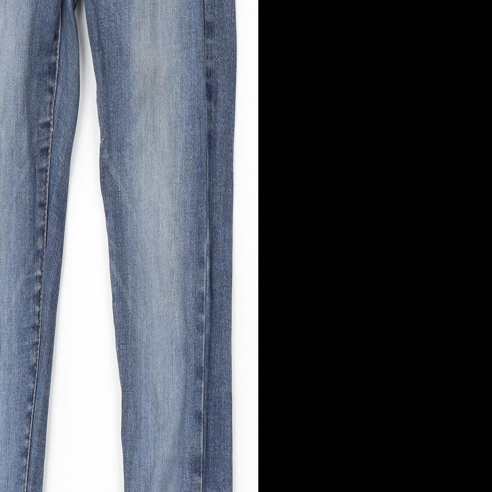 River Island Womens Blue Cotton Skinny Jeans Size 6 L29 in Regular Button