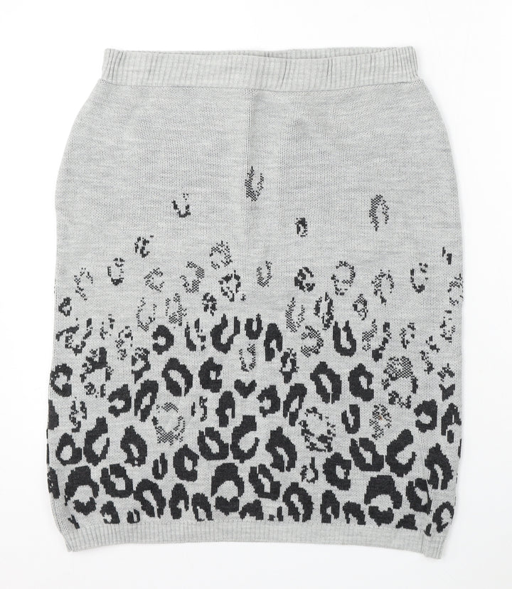 Kaleidoscope Womens Grey Animal Print Acrylic Straight & Pencil Skirt Size 14