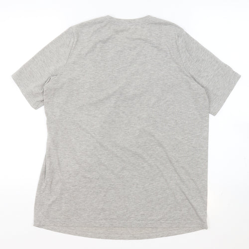 Preworn Womens Grey Polyester Basic T-Shirt Size 16 Round Neck